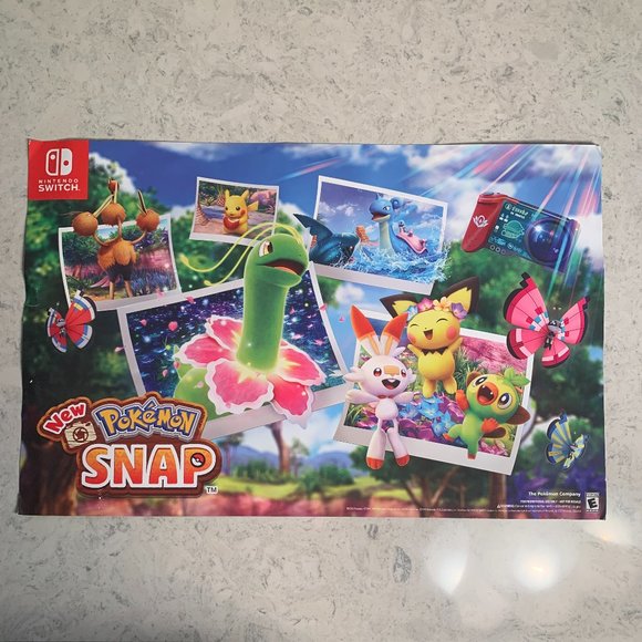 Pokémon Snap Nintendo Switch Double-Sided Promo Poster - 11" x 17" - Picture 2 of 4